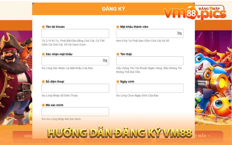 Hướng dẫn cách đăng ký VM88